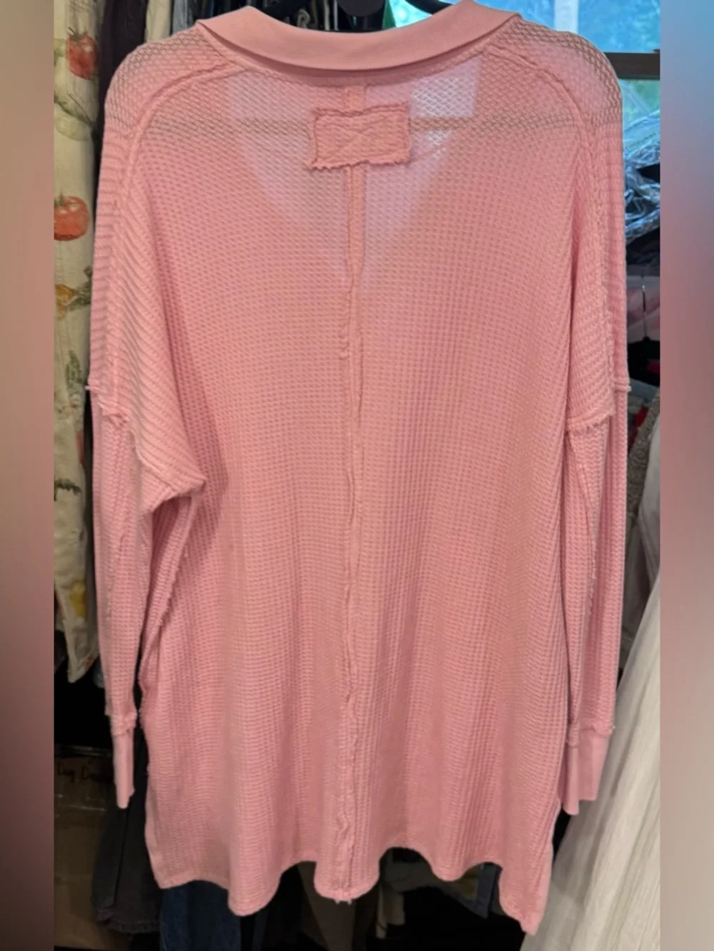NWOT Free People We The Free Travis Polo - pale rosette pink - Small - Picture 7 of 8